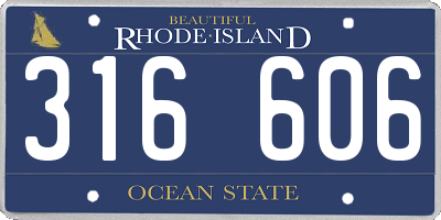 RI license plate 316606