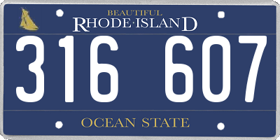 RI license plate 316607