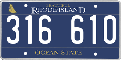 RI license plate 316610