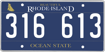 RI license plate 316613