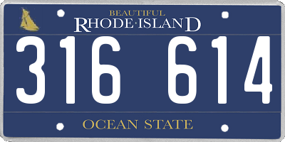 RI license plate 316614