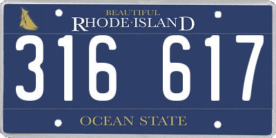 RI license plate 316617