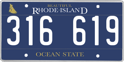 RI license plate 316619