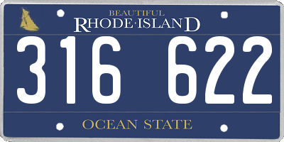 RI license plate 316622