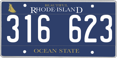 RI license plate 316623