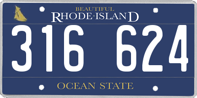 RI license plate 316624