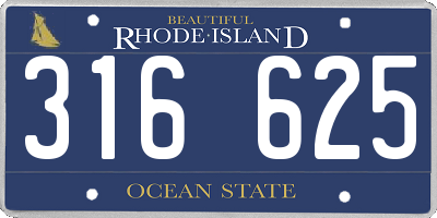 RI license plate 316625