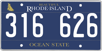 RI license plate 316626