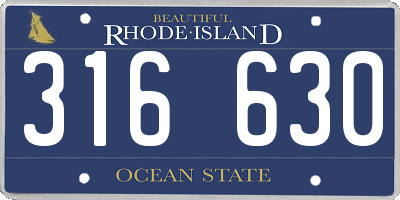 RI license plate 316630