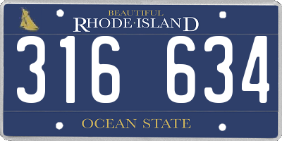 RI license plate 316634