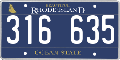 RI license plate 316635