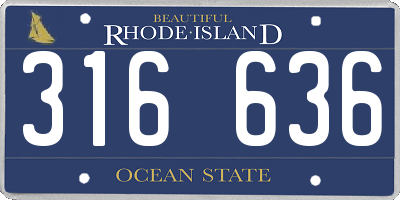 RI license plate 316636
