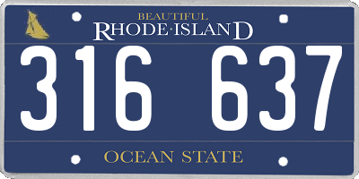 RI license plate 316637