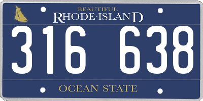 RI license plate 316638