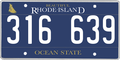 RI license plate 316639
