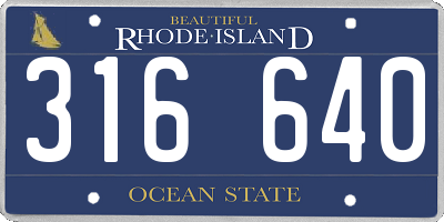 RI license plate 316640