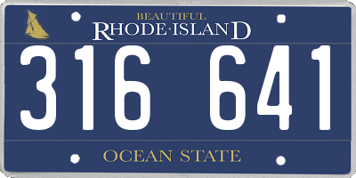 RI license plate 316641