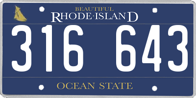 RI license plate 316643