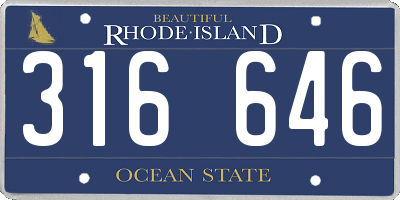 RI license plate 316646