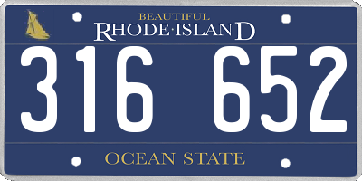 RI license plate 316652