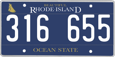 RI license plate 316655