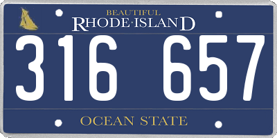 RI license plate 316657