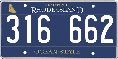 RI license plate 316662
