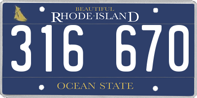 RI license plate 316670