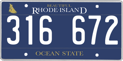 RI license plate 316672