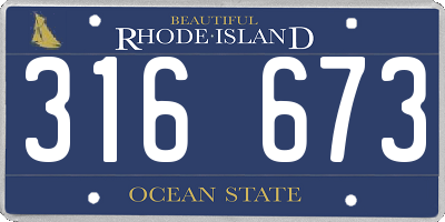 RI license plate 316673