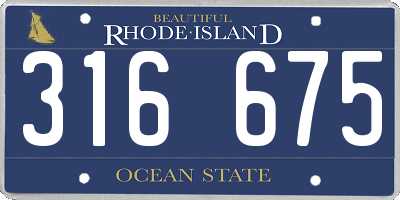RI license plate 316675