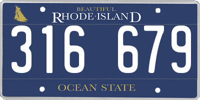 RI license plate 316679