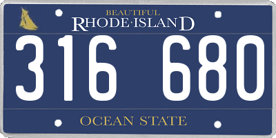 RI license plate 316680