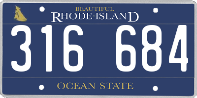 RI license plate 316684