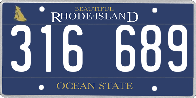 RI license plate 316689