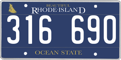 RI license plate 316690
