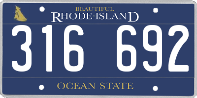 RI license plate 316692