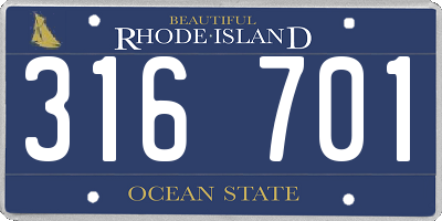 RI license plate 316701