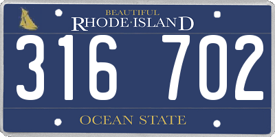 RI license plate 316702