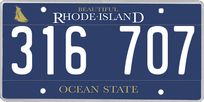 RI license plate 316707