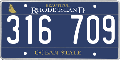 RI license plate 316709