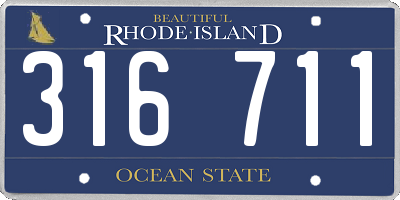 RI license plate 316711
