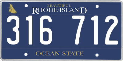 RI license plate 316712