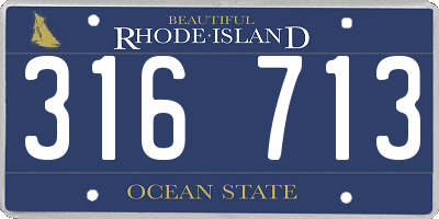 RI license plate 316713