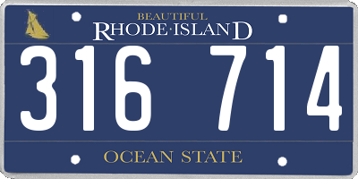 RI license plate 316714