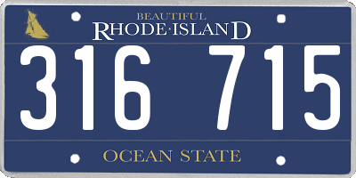 RI license plate 316715