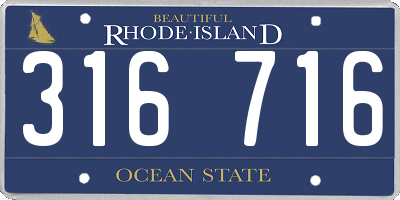 RI license plate 316716