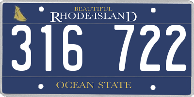 RI license plate 316722