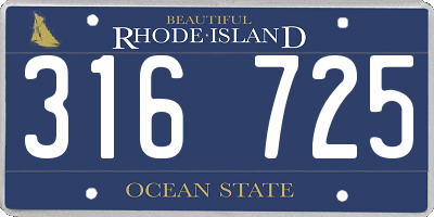 RI license plate 316725