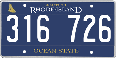 RI license plate 316726